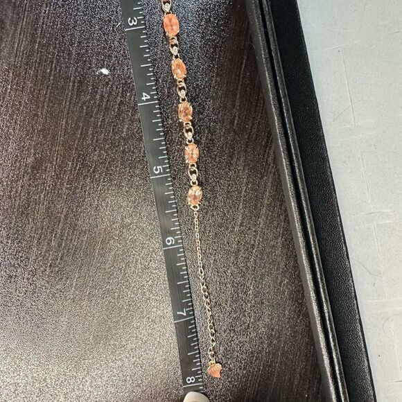 8ctw genuine sunstone set in rose gold tone/sterling silver tennis bracelet! - Picture 6 of 9